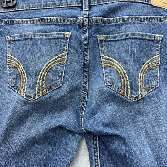 Holister Boot Cut Jeans Stretch Washed Blue Look Women’s Junior Size 7 Long - Picture 6 of 12